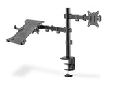 Uchwyt biurkowy DIGITUS podwójne ramię na 1xLCD 32" 4kg, 1xNotebook 15,4" 9kg