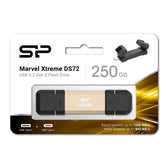Dysk zewnętrzny SSD Silicon Power DS72 250GB USB-A USB-C (1050/850 MB/s) złoty