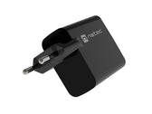 Ładowarka sieciowa, Ładowarka do laptopów Natec Ribera Gan 1x USB-A + 1x USB-C 45W czarna
