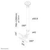 Uchwyt sufitowy do ekranów Neomounts FPMA-C100SILVER 10"-30" Vesa 200x100 max 12 kg Silver