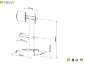Stojak mobilny Techly 30"-65", 60kg regulowany