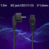 Kabel zasilający Qoltec kątowy SCHUKO | IEC C5 | Koniczynka | 3x1.0mm2 | 1.5m