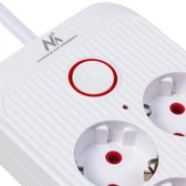 Listwa zasilająca Maclean MCE389 W, przedłużacz 6 gniazd + 4xUSB + USB-C, 110-240V AC 50/60Hz, 2.1A max 2500W, 1,5 m, biała