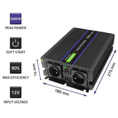 Przetwornica napięcia Qoltec Monolith 3000 MS Wave | 12V na 230V | 1500/3000W | USB