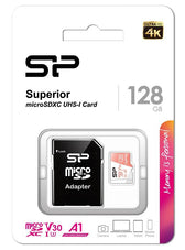 Karta pamięci Silicon Power microSDXC Superior 128GB V30 UHS-1 U3 A1 + ADAPTER