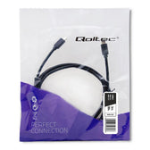 Kabel USB Qoltec 3.1 typ C męski | USB 3.1 typ C męski | 3m | Czarny