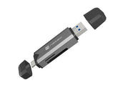 Czytnik kart Natec Scarab 3 USB-A + USB-C SD/MICRO SD USB 3.1 Gen 1 Szary