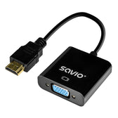 Kabel adapter Savio AK-75 HDMI-VGA