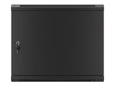 Szafa instalacyjna Rack wisząca 19" 9U 600x600 czarna drzwi metalowe Lanberg (flat pack)