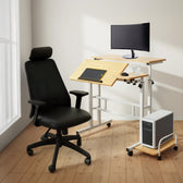 Biurko mobilne na laptop Maclean MC-124 W, białe, 80x60cm, 50kg max, reg. wys.67-115cm