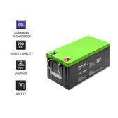 Akumulator żelowy Qoltec 12V | 200Ah | GEL | 59.5kg