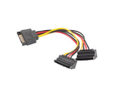 Kabel zasilający Lanberg SATA (M)-> 2x SATA (F) 90° 0,15m
