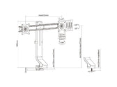 Uchwyt na dwa monitory Maclean MC-854 17"-27" 14kg VESA 75x75 100x100