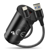 Ładowarka samochodowa everActive CC-15QC z gniazdem USB QC3.0 18W+ kabel USB-C 1m