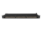 Patch panel Lanberg 24 port 1U kat.7 ekranowany czarny