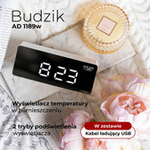 Budzik Adler AD 1189W biały