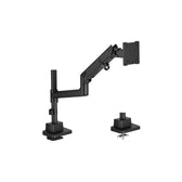 Ramię biurkowe pojedyncze DIGITUS z zaciskiem i sprężyną gazową 1xLCD max. 57" 27kg, VESA: 75x75, 100x100, czarne