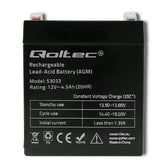 Akumulator AGM Qoltec 12V | 4.5Ah