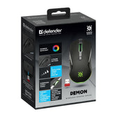 Mysz bezprzewodowa Defender DEMON GM-534 optyczna 3200dpi czarna RGB AKUMULATOR 6 przycisków Gaming