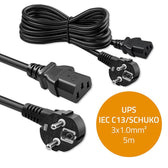 Kabel zasilający Qoltec wtyczka kątowa SCHUKO CEE 7/7 (E/F) | IEC C13 | 3x1.0mm2 | 5m