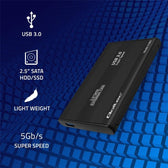 Obudowa Qoltec na dysk HDD/SSD 2.5" SATA3 | USB 3.0 | Czarna