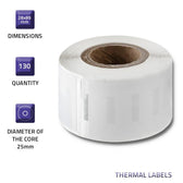 Taśma Qoltec do DYMO LW-99010 | S0722370 | 28 x 89mm | 130 sztuk