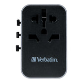 Adapter podróżny Verbatim UTA-04 globalny 1xUSB-C PD 61W QC 18W, 1xUSB-C 12W, 3xUSB-A 12W