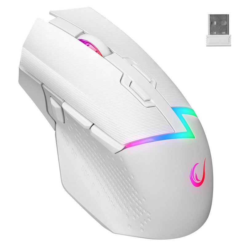 Mysz bezprzewodowa Rampage DROPM3W Biała 10000 DPI RGB USB-C