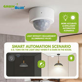 Czujnik ruchu bezprzewodowy Zigbee Tuya GreenBlue GB740, Android/iOS/,CR2450 DC 3.0V, zakr. detekcji 120° / do 8m