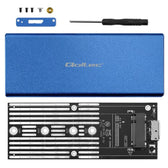 Obudowa/kieszeń Qoltec na dysk M.2 SSD | SATA | NGFF | USB 3.0 | Super speed 5Gb/s | 2TB | Niebieski