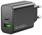 Ładowarka sieciowa GoGEN ACHPDQ230, 1x USB-C PD 30W + 1x USB-A 18W czarna