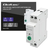 Przekaźnik Qoltec 63A na szynę DIN z licznikiem energii elektyrcznej | eWeLink od Sonoff | Wi-Fi | Dioda LED