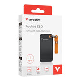 Dysk SSD zewnętrzny Verbatim Pocket SSD 1TB USB-C 3.2 Gen 2 czarny/pomarańczowy