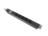 Listwa zasilająca Lanberg Rack PDU 19" 1U 16A 5x 230V PL 2M Czarna