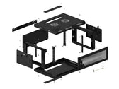 Szafa instalacyjna Lanberg rack wisząca 19" 4U 600x450 drzwi perforowane czarna (flat pack)