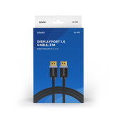 Kabel DisplayPort v1.4 Savio CL-176 (M/M), 8K, 3m, miedź, bawełniany oplot, czarny