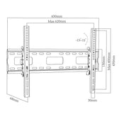 Uchwyt do TV Maclean MC-421, max VESA 600x400, 32-90", 80kg, reg. odchylenia +15°~-15°