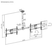 Uchwyt sufitowy dla dwóch TV Maclean MC-111 B, max. obciążenie 2x40kg, 34-60", max VESA 600x400
