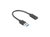 Kabel USB 3.1 Lanberg USB type-C(F) 3.1 - USB-A(M) 0,15m czarny