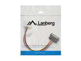 Kabel adapter Lanberg SATA zasilający(M) -> Molex(F) 0,15m