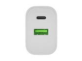 Ładowarka sieciowa Natec Ribera 1x USB-A + 1x USB-C 20w biała