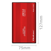 Obudowa Qoltec na dysk HDD/SSD 2.5" SATA3 | USB 3.0 | Czerwona