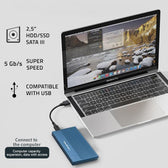 Obudowa/kieszeń Qoltec na dysk SSD HDD 2.5" | SATA | USB 3.0 | Super speed 5Gb/s | 2TB | Niebieski