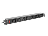 Listwa zasilająca RACK PDU 19" Lanberg 1U 16A 2M 4X C19 6X IEC C13 C20 czarna