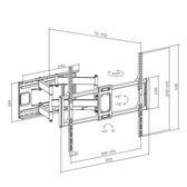 Uchwyt do TV ścienny ekonomiczny Maclean MC-482, max VESA900x600, 60-120", 120kg, czarny