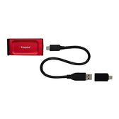 Dysk zewnętrzny SSD Kingston XS1000 2TB USB-C 3.2 Gen 2 (1050/1000 MB/s) Red