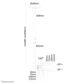 Uchwyt ścienny do ekranów Neomounts FPMA-C050SILVER 10"-30" max Vesa 100x100 max 20 kg Srebrny