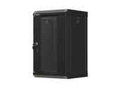 Szafa instalacyjna Rack Lanberg Wisząca 10" 9U 300x300 Drzwi Przeszklone (flat pack) Czarna