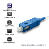 Pigtail światłowodowy Qoltec SC/UPC SM 9/125 0,9mm G652D 1m
