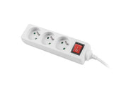 Listwa przedłużacz Lanberg 1,5m biała 3x 230V PL, kabel wykonany z pełnej miedzi